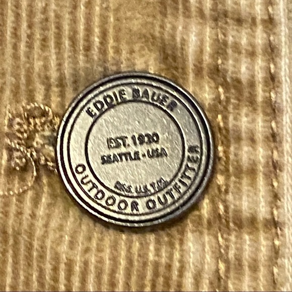 Eddie Bauer Tan Button Up Corduroy Jacket #23012736 Size Medium - Picture 5 of 10